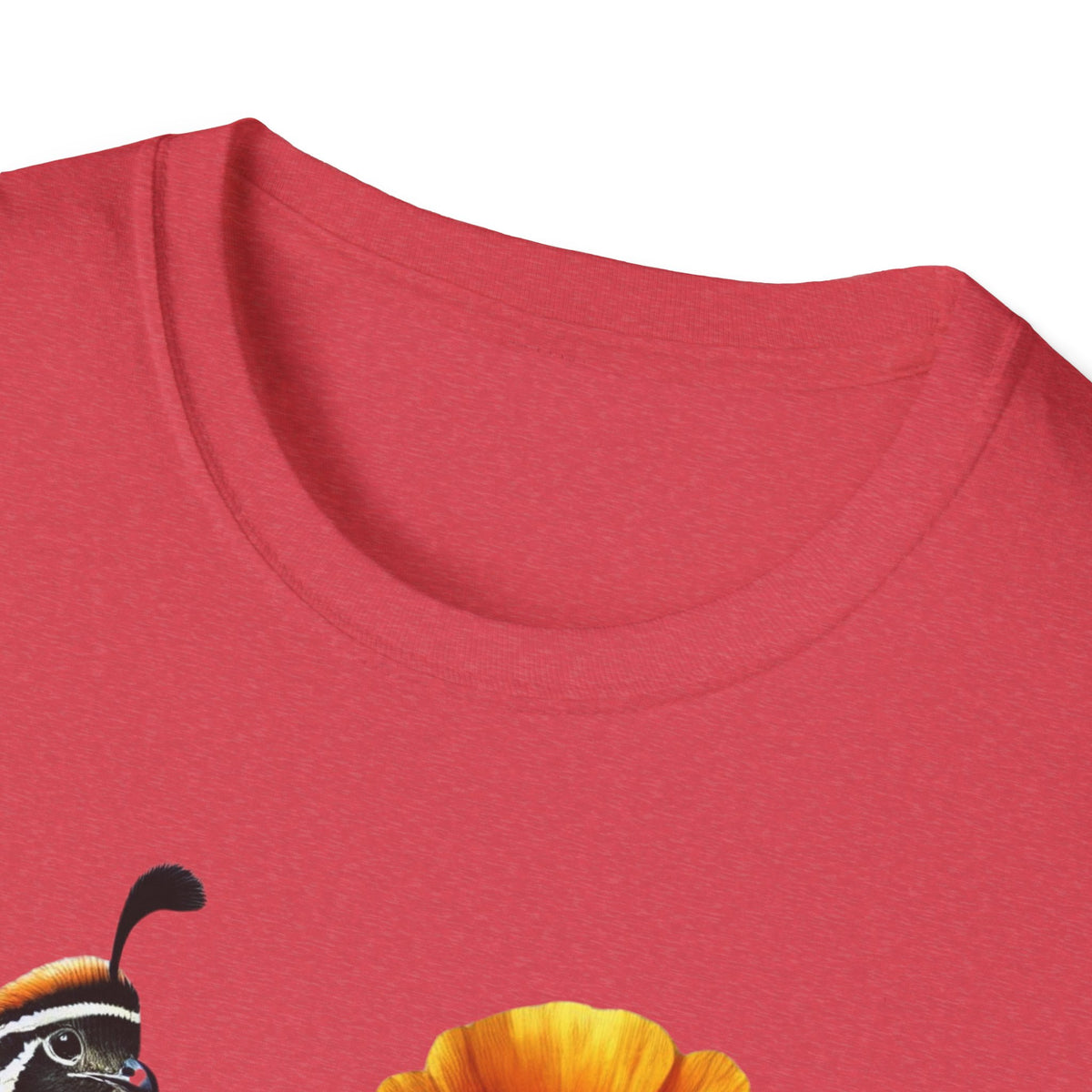 California Quail & Poppy Tee – State Bird and State Flower