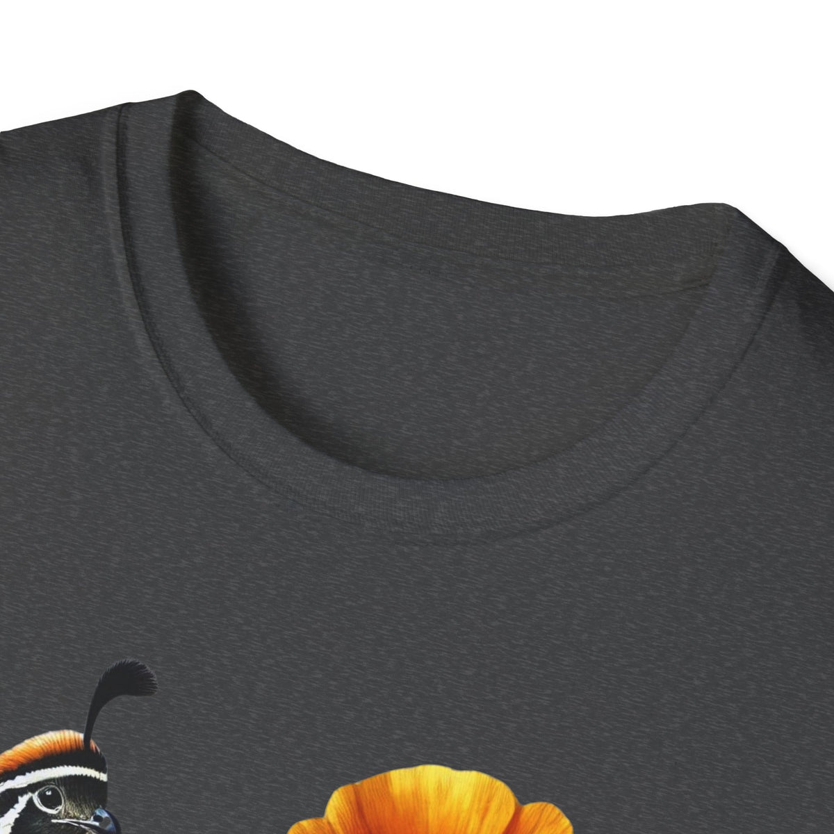 California Quail & Poppy Tee – State Bird and State Flower