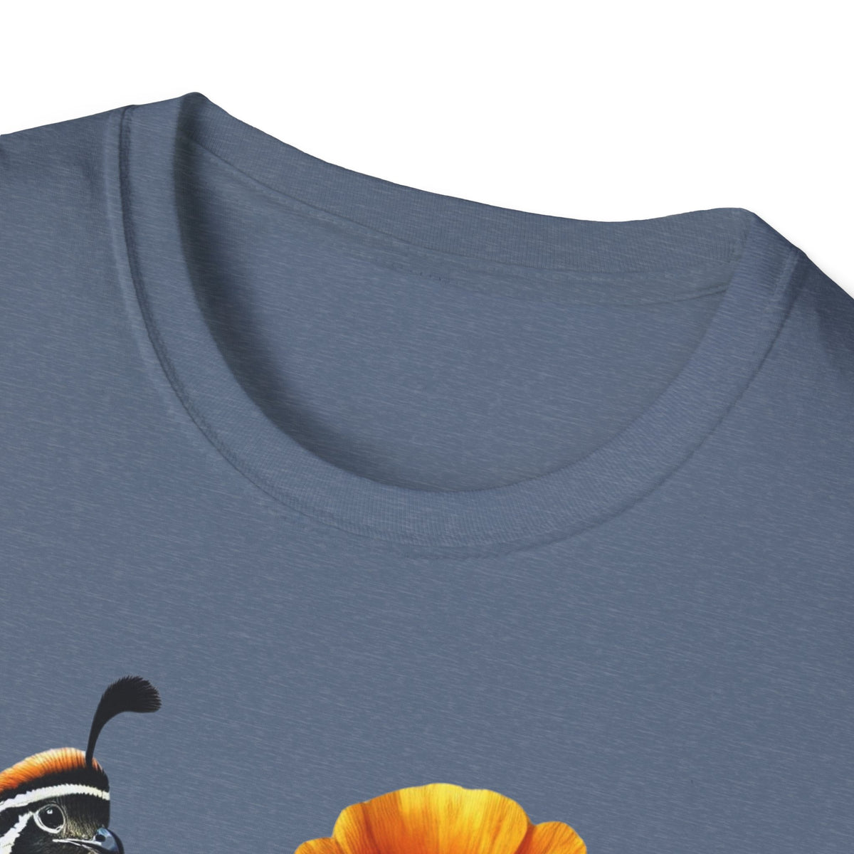 California Quail & Poppy Tee – State Bird and State Flower