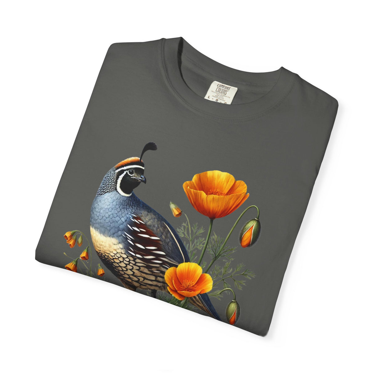California Quail & Poppy Tee