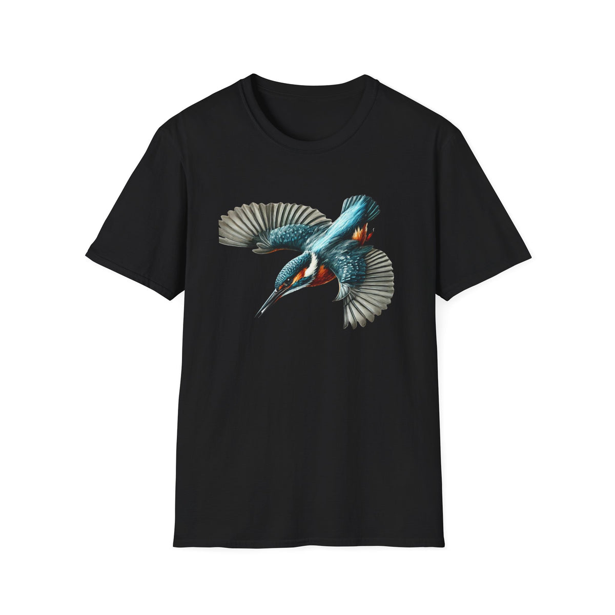 Kingfisher Dive Tee – Watercolor-Style Diving Kingfisher