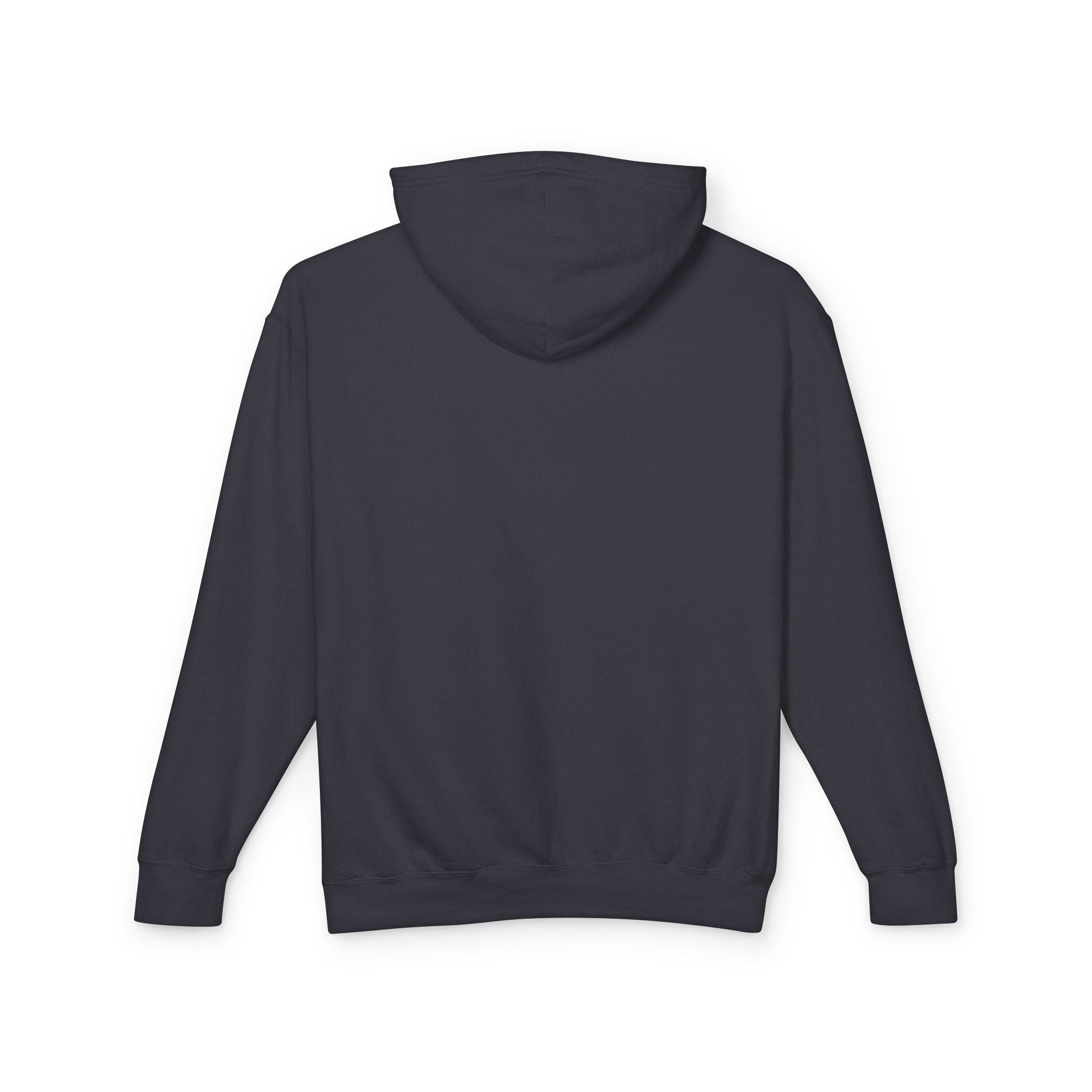 Commit Hawk Hoodie — flat-lay back blank; hawk committed into the dive; The Pursuit stage (Choose your moment); black Comfort Colors 1467