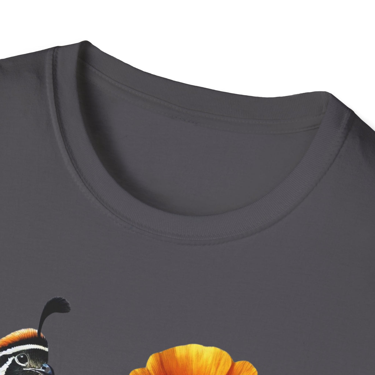 California Quail & Poppy Tee – State Bird and State Flower
