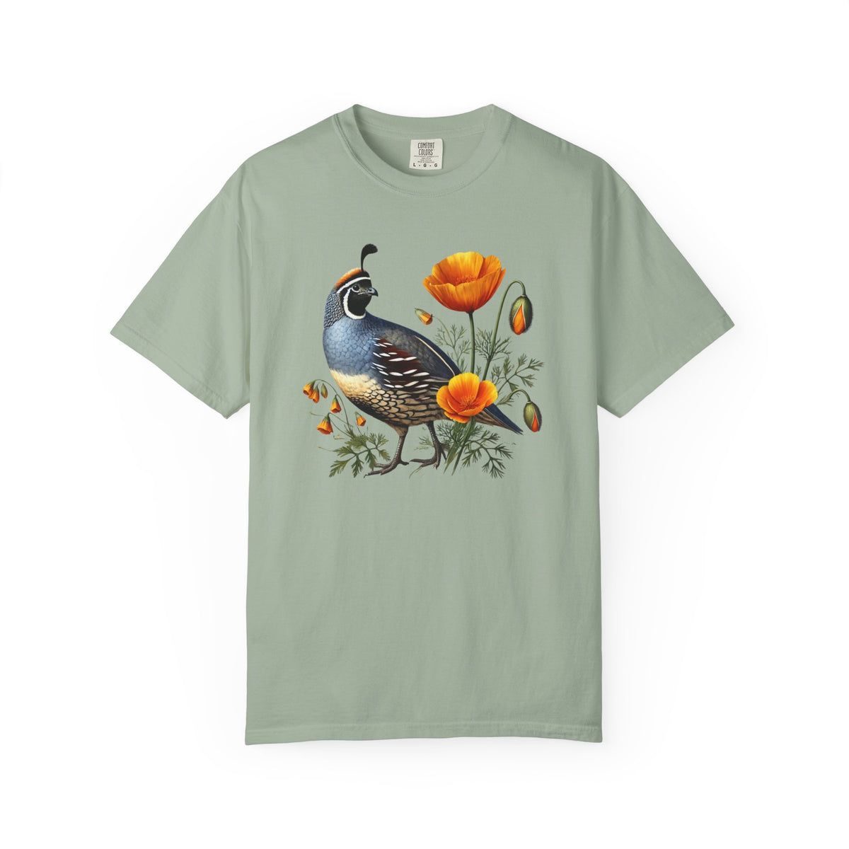 California Quail & Poppy Tee
