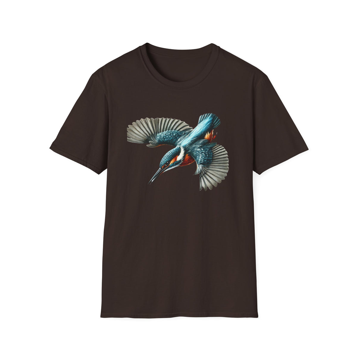 Kingfisher Dive Tee – Watercolor-Style Diving Kingfisher