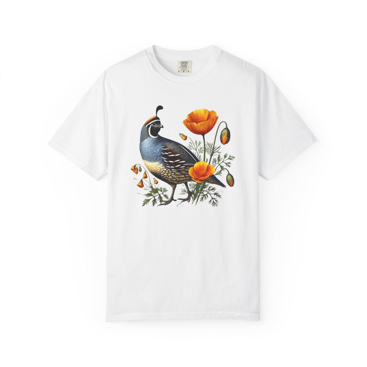 California Quail & Poppy Tee