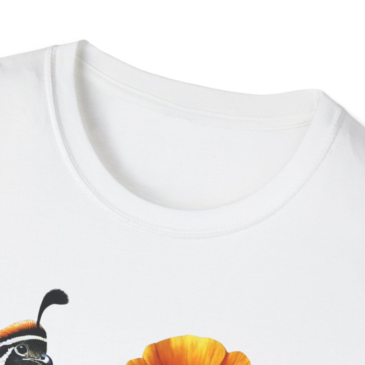California Quail & Poppy Tee – State Bird and State Flower