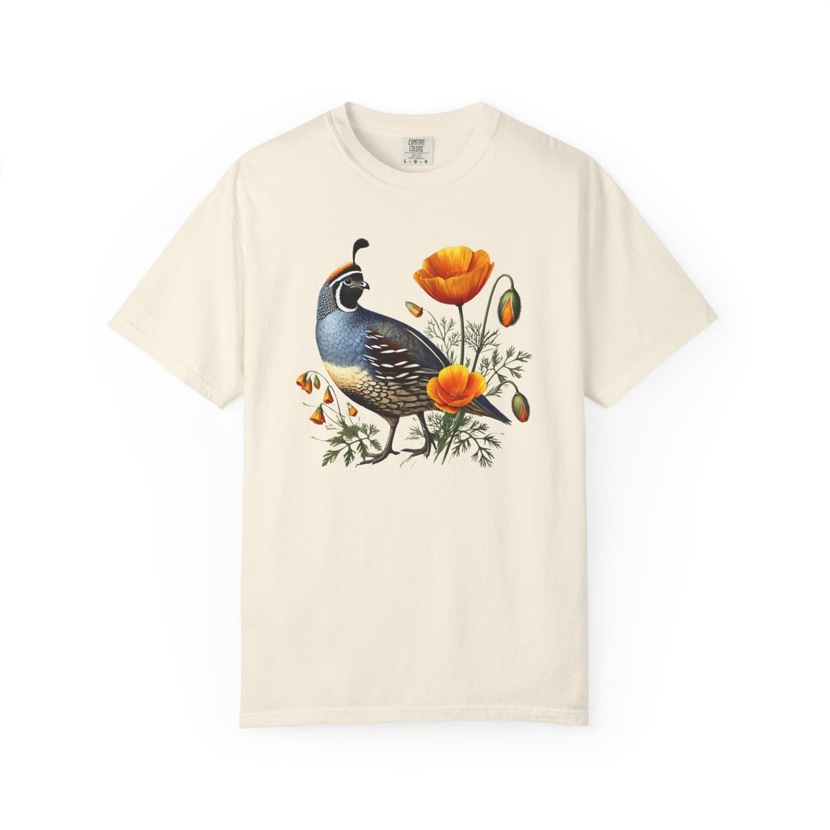 California Quail & Poppy Tee