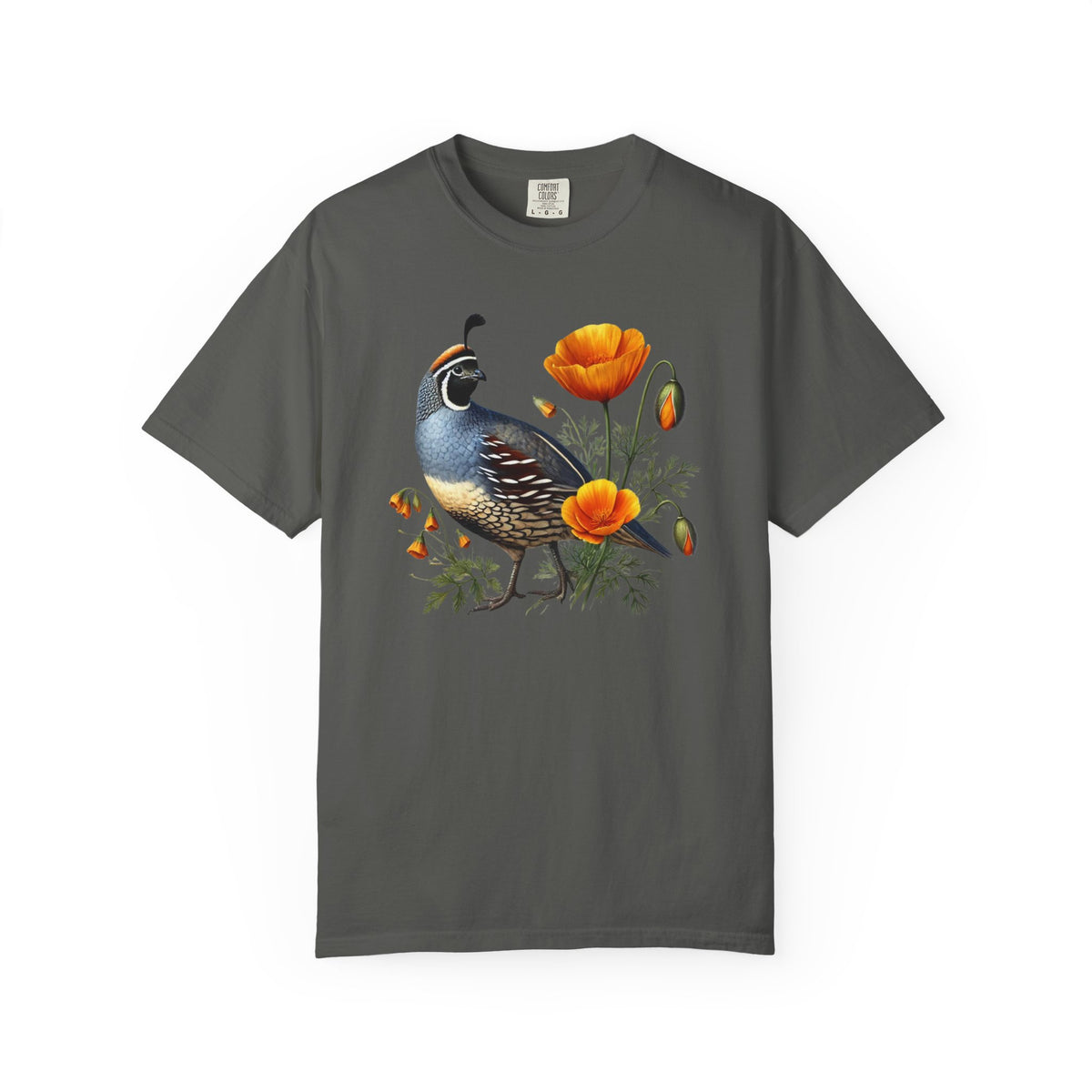 California Quail & Poppy Tee