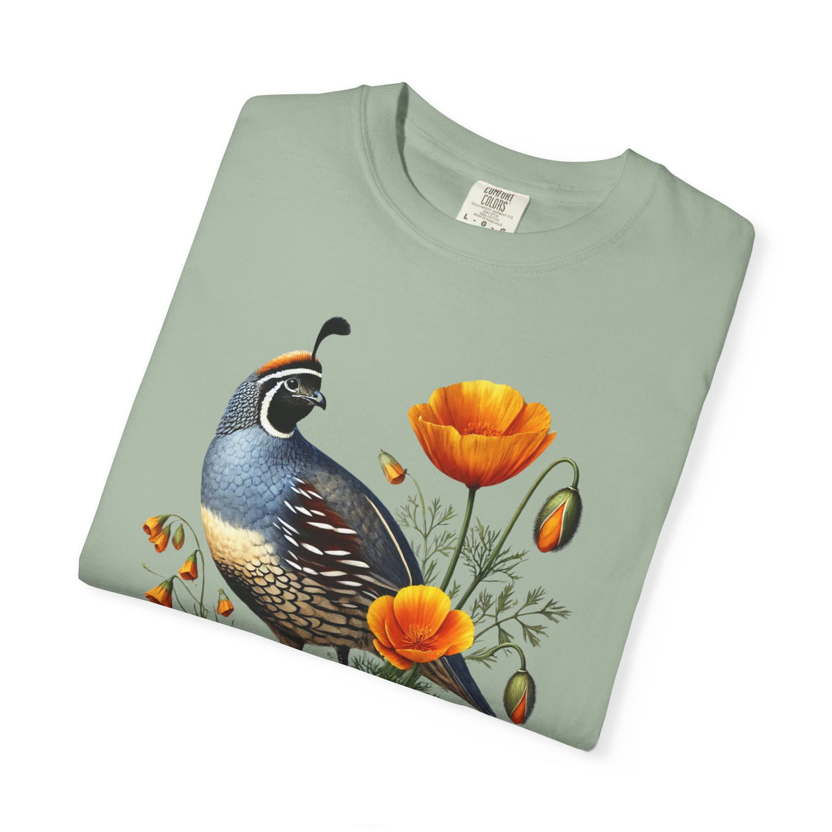 California Quail & Poppy Tee