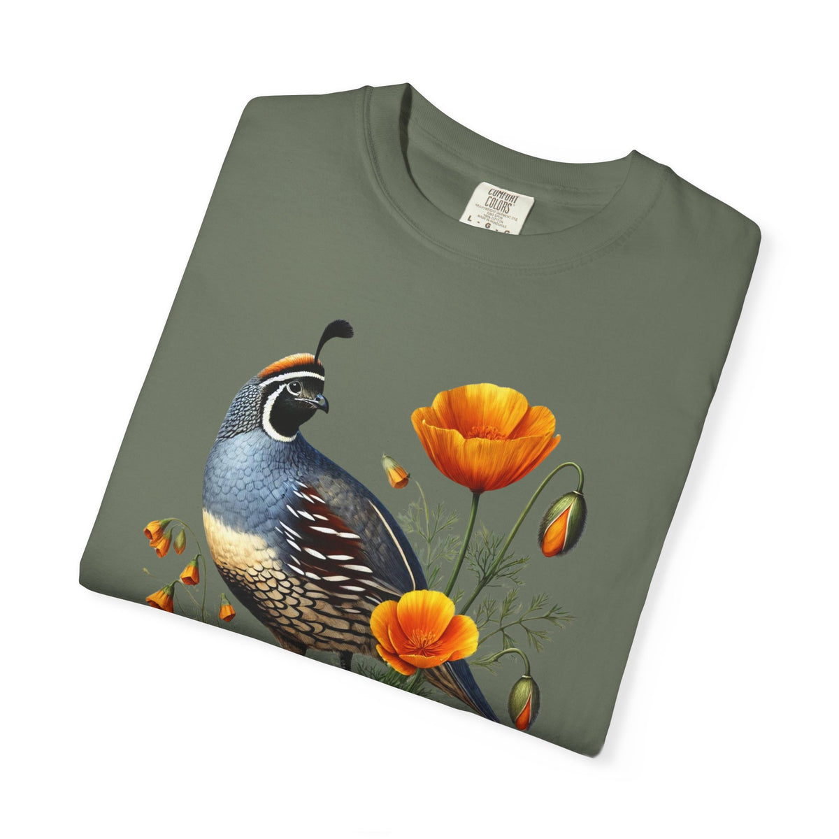 California Quail & Poppy Tee