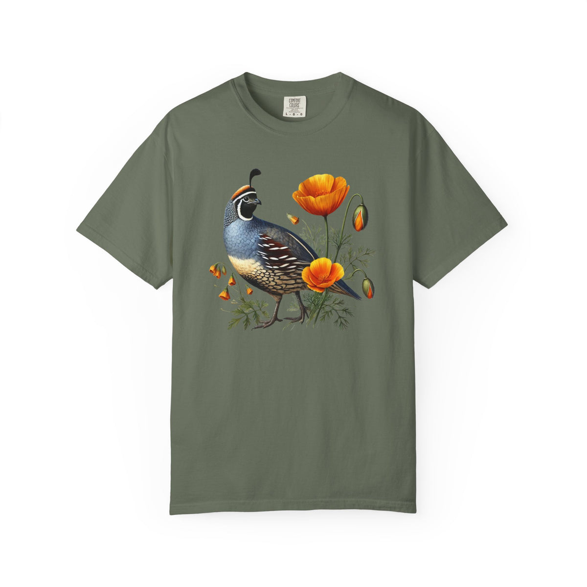 California Quail & Poppy Tee