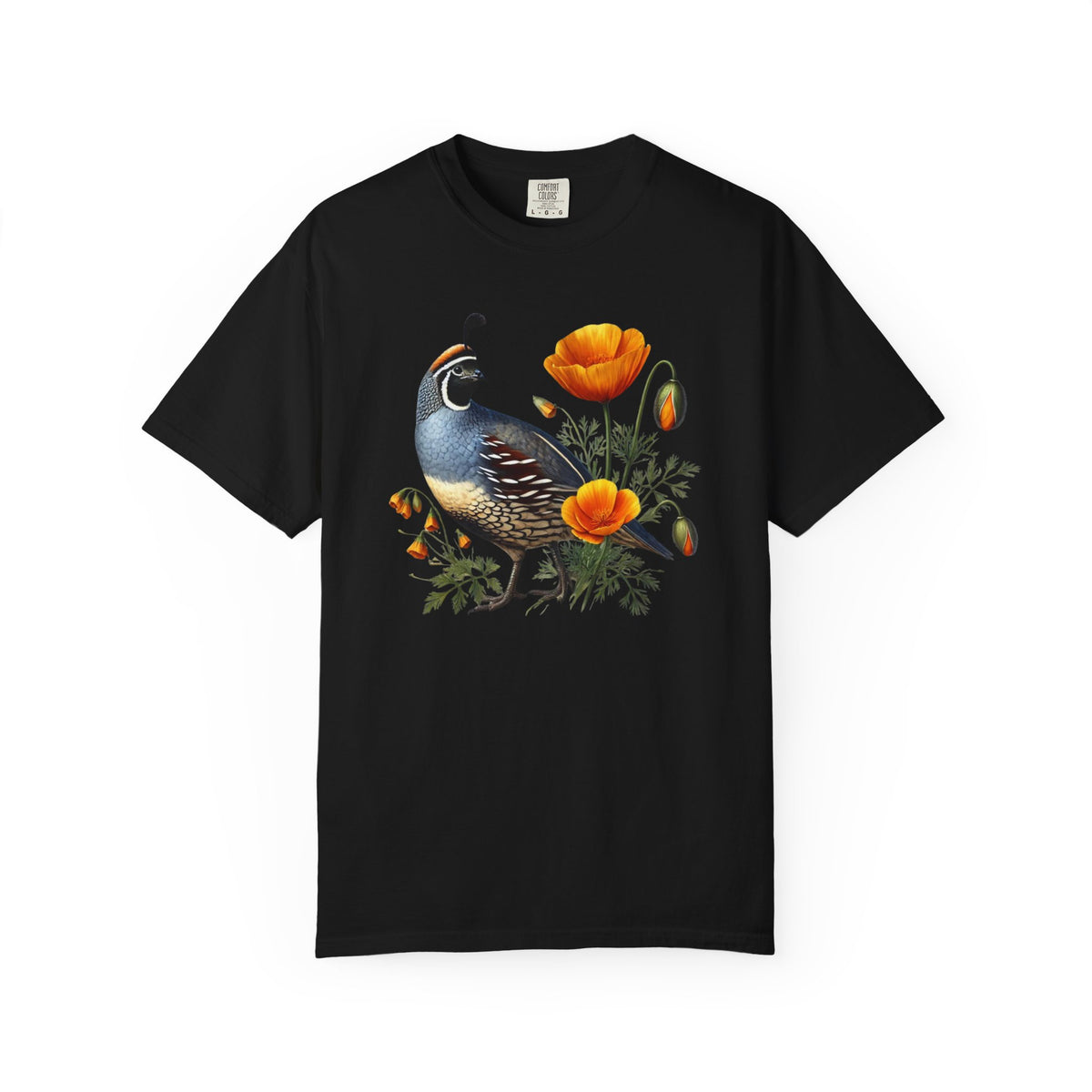 California Quail & Poppy Tee