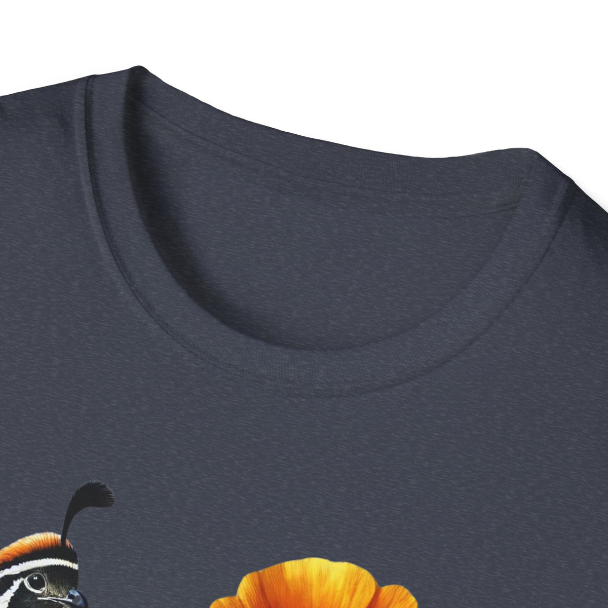 California Quail & Poppy Tee – State Bird and State Flower