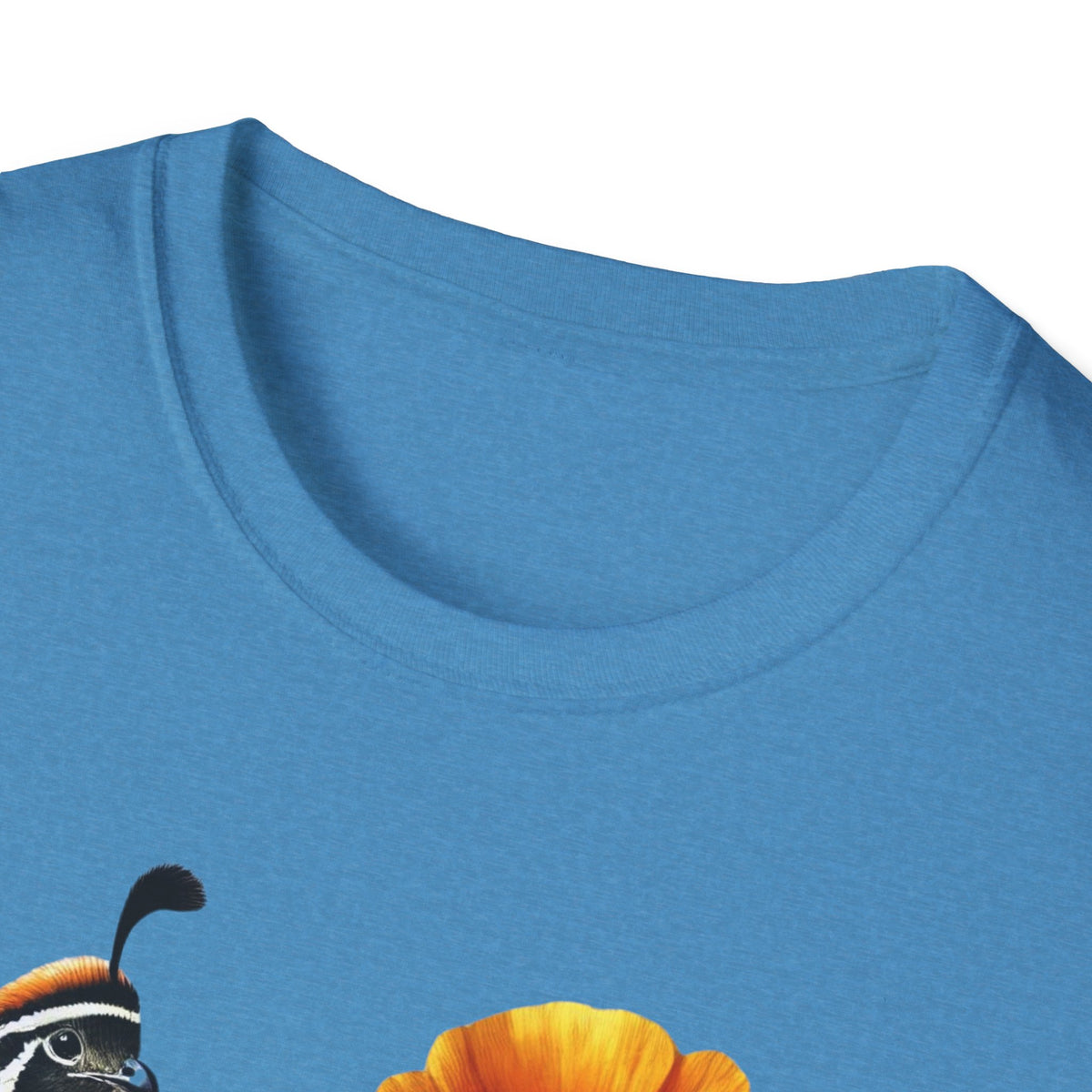 California Quail & Poppy Tee – State Bird and State Flower