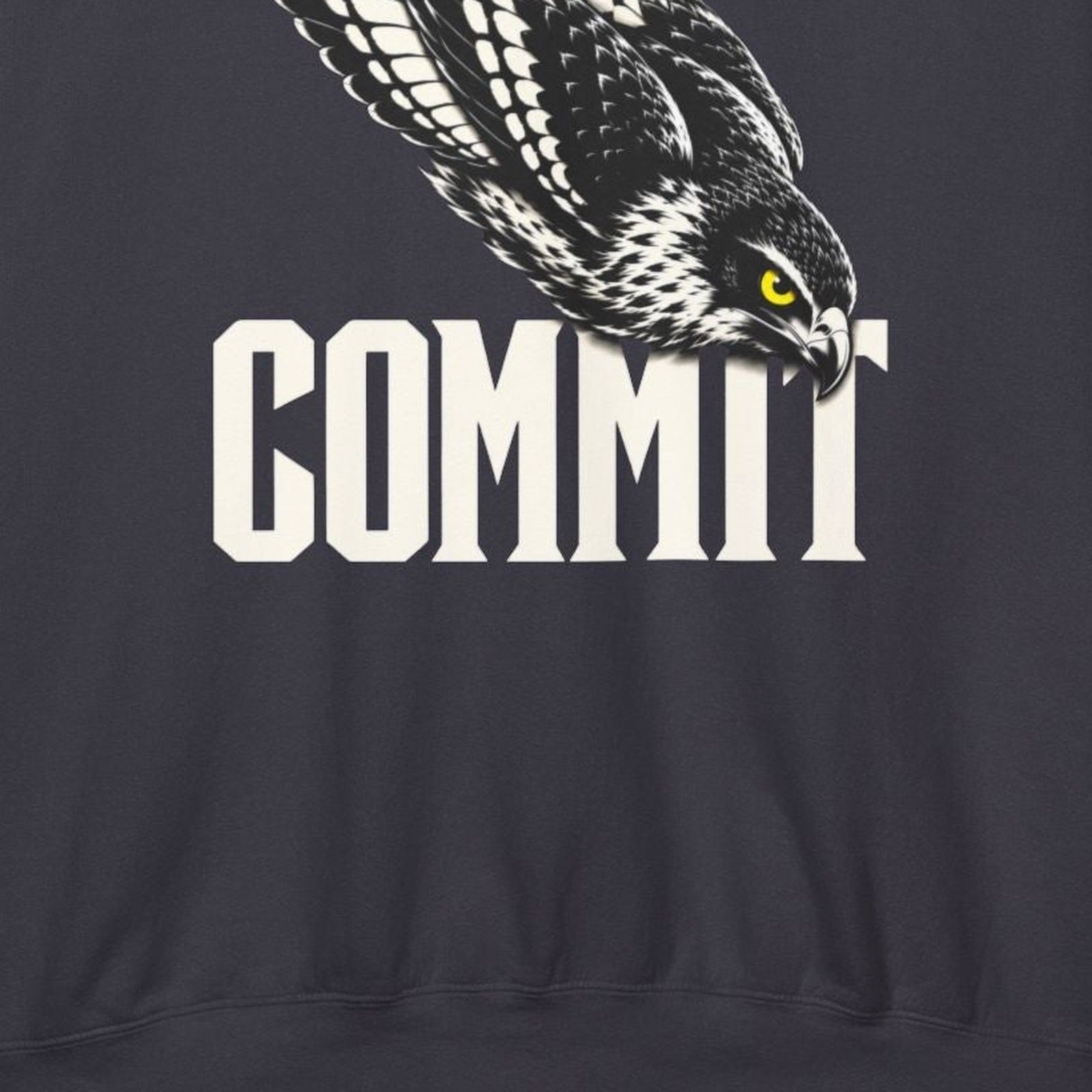 Commit Hawk Hoodie — garment print detail