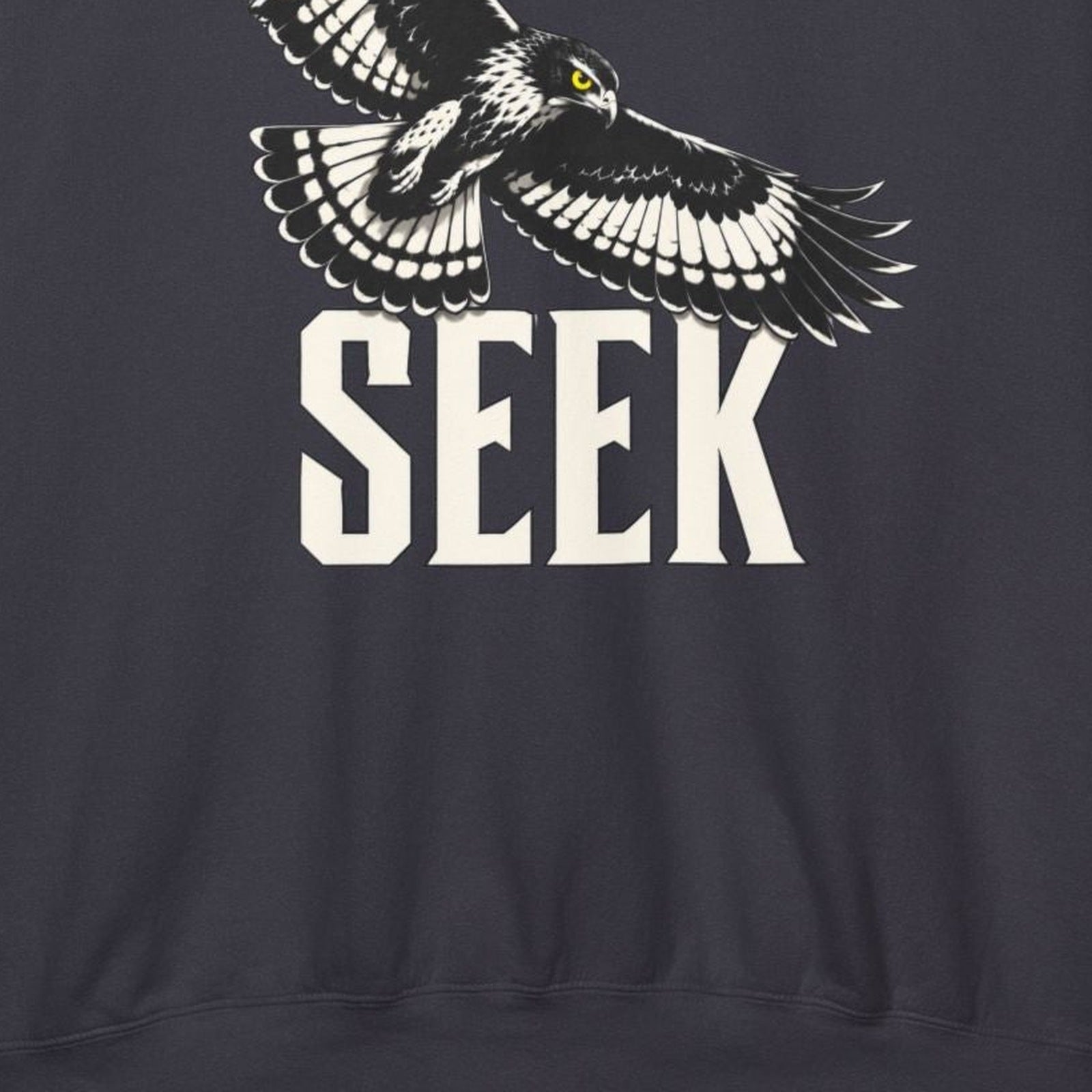 Seek Hawk Hoodie — garment print detail
