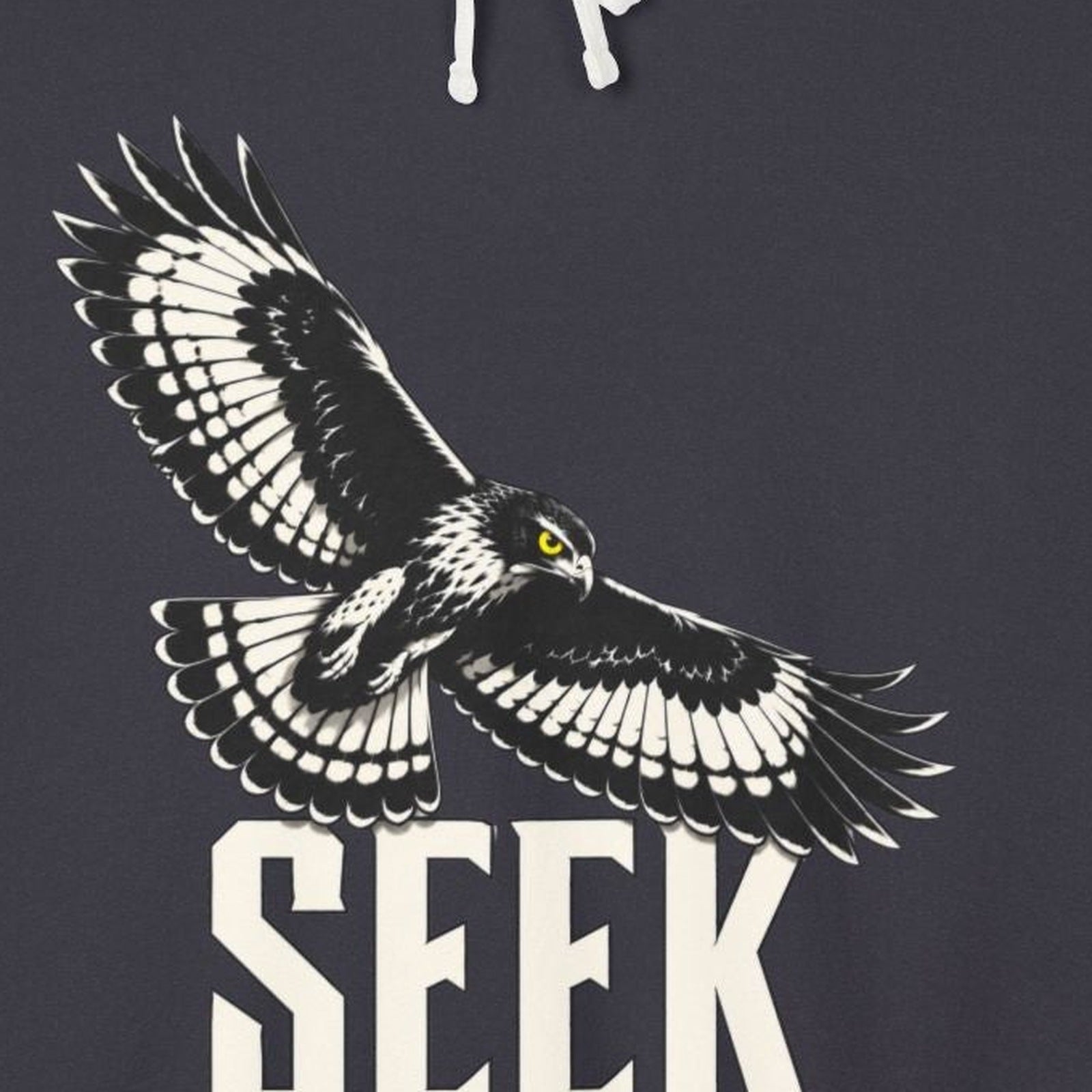 Seek Hawk Hoodie — hawk eye on garment